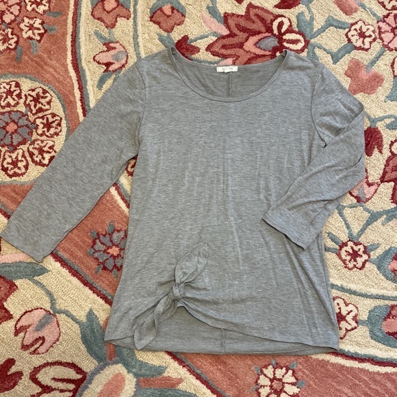 Ava James Faux Tied Knot 3/4 Sleeve Length Shirt Blouse size small - Picture 2 of 6